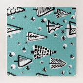 Scandinavische kerstbomen: graphics. legpuzzel (Horizontaal)