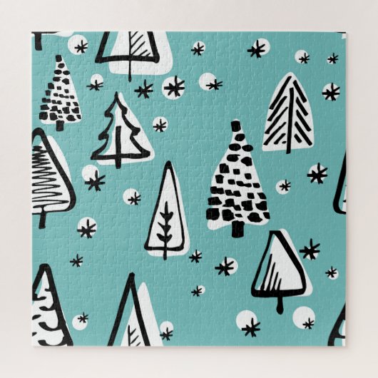 Scandinavische kerstbomen: graphics. legpuzzel (Verticaal)