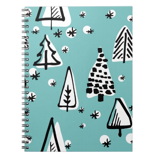 Scandinavische kerstbomen:  graphics. notitieboek (Voorkant)