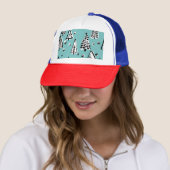 Scandinavische kerstbomen:  graphics. trucker pet (In situ)