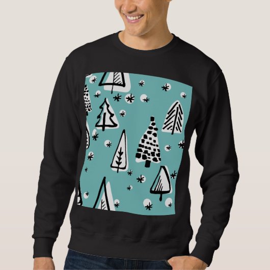 Scandinavische kerstbomen: graphics. trui (Voorkant)
