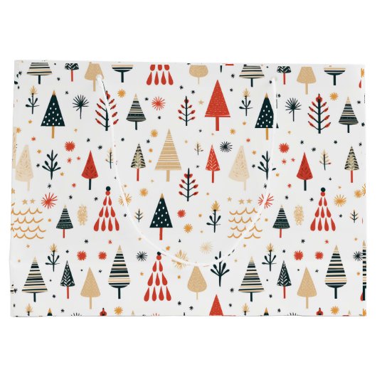 Scandinavische kerstbomen Noords Groot Cadeauzakje (Achterkant)