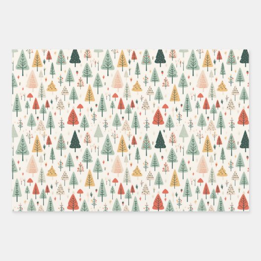 Scandinavische kerstbomen Noords Inpakpapier Vel (Voorkant 2)