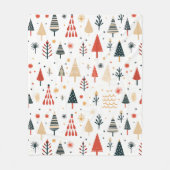 Scandinavische Kerstbomen Nordic Fleece Deken (Voorkant)