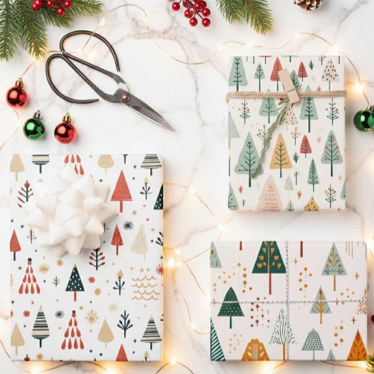 Scandinavische Kerstbomen Nordic Inpakpapier Vel