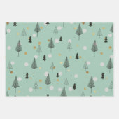 Scandinavische kerstbomen Reeks 3 Inpakpapier Vel (Voorkant 3)