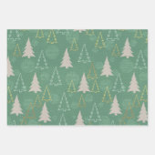 Scandinavische kerstbomen Reeks 3 Inpakpapier Vel (Voorkant 2)