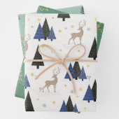 Scandinavische kerstbomen Reeks 3 Inpakpapier Vel (In situ)