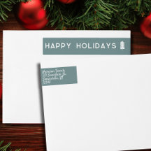 Scandinavische kerstboom adreslabel