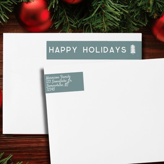 Scandinavische kerstboom adreslabel