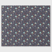 Scandinavische kerstboom - Doodle Personated Cadeaupapier (Vlak)