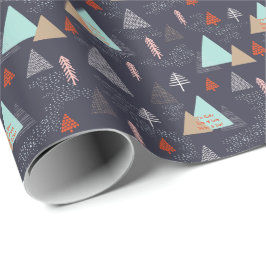 Scandinavische kerstboom - Doodle Personated Cadeaupapier