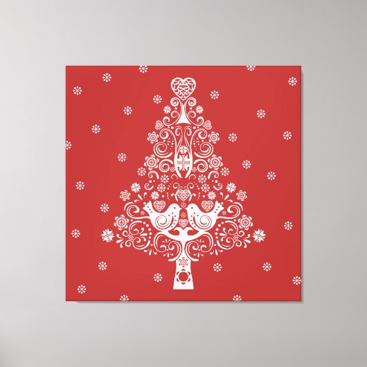 Scandinavische kerstboom magie canvas afdruk (Voorkant)