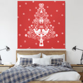 Scandinavische kerstboom magie canvas afdruk (Insitu (Slaapkamer))