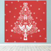 Scandinavische kerstboom magie canvas afdruk (Insitu (Houten vloer))