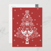 Scandinavische kerstboom magie feestdagenkaart (Voorkant / Achterkant)