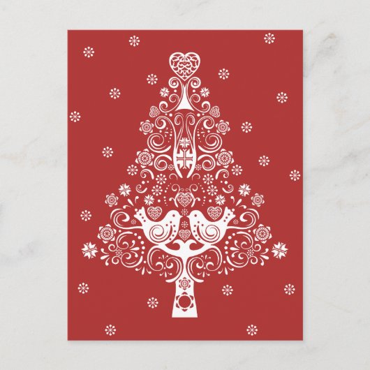 Scandinavische kerstboom magie feestdagenkaart (Voorkant)