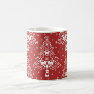 Scandinavische kerstboom magie koffiemok
