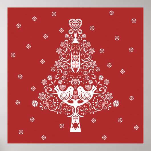 Scandinavische kerstboom magie poster (Voorkant)