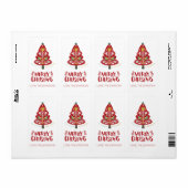 Scandinavische kerstboom met kerstcadeaulabel etiket (Full Sheet)