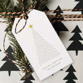 Scandinavische kerstboom | Minimale Gold Star Cadeaulabel