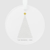 Scandinavische kerstboom | Minimale Gold Star Ornament (achterkant)