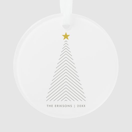 Scandinavische kerstboom | Minimale Gold Star Ornament (achterkant)