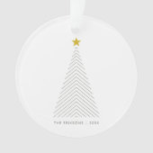 Scandinavische kerstboom | Minimale Gold Star Ornament (voorkant)
