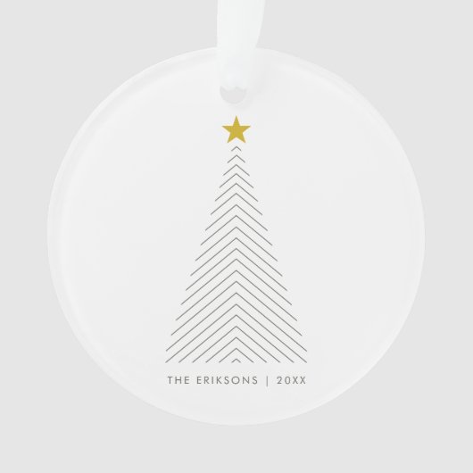 Scandinavische kerstboom | Minimale Gold Star Ornament (voorkant)