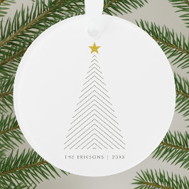 Scandinavische kerstboom | Minimale Gold Star Ornament