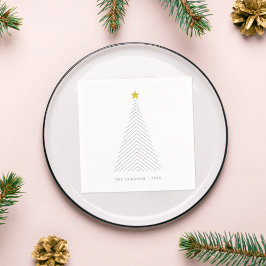 Scandinavische kerstboom | Minimale Gold Star Servet