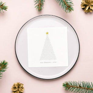 Scandinavische kerstboom   Minimale Gold Star Servet