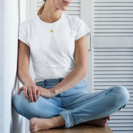 Scandinavische kerstboom | Minimale Gold Star T-shirt