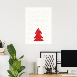 Scandinavische kerstboom poster