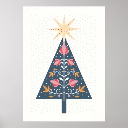 Scandinavische kerstboom poster (Voorkant)