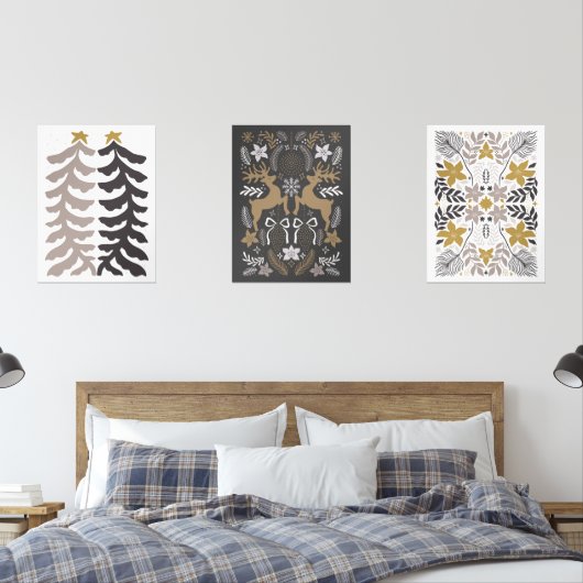 Scandinavische kerstboom & rendieren muurkunst sets (Slaapkamer)