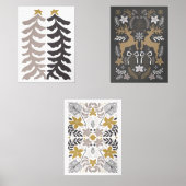 Scandinavische kerstboom & rendieren muurkunst sets (Voorkant)