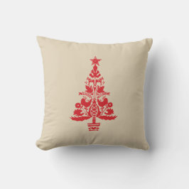Scandinavische kerstboom rood Sinaasappel Nordic T Kussen