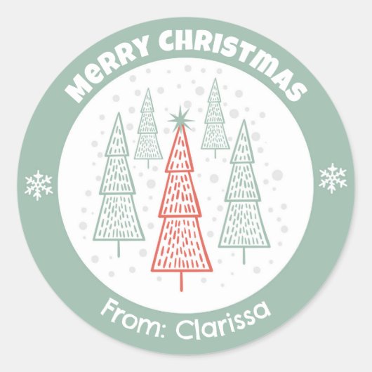 Scandinavische kerstboom Stickers (Voorkant)