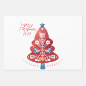Scandinavische kerstboom voor Folk Art Inpakpapier Vel (Voorkant)