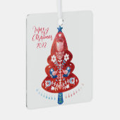 Scandinavische kerstboom voor Folk Art Metalen Ornament (Voorkant Rechts)