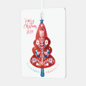 Scandinavische kerstboom voor Folk Art Metalen Ornament (Voorkant links)