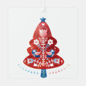 Scandinavische kerstboom voor Folk Art Metalen Ornament (Achterkant)