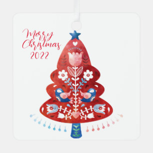 Scandinavische kerstboom voor Folk Art Metalen Ornament