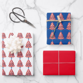 Scandinavische kerstboomkunst inpakpapier vel