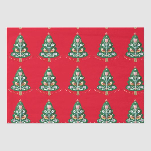 Scandinavische kerstboomkunst tissuepapier (Voorkant)