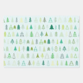 Scandinavische kerstboompatronen inpakpapier vel (Voorkant 2)