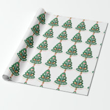 Scandinavische kerstboomschildering met kerstboomv