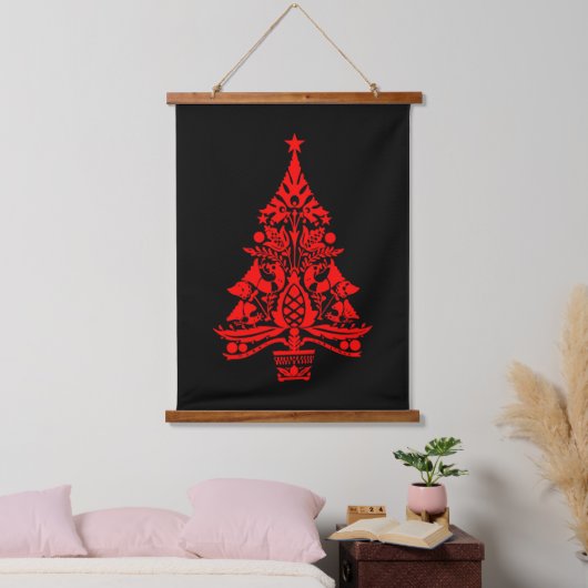 Scandinavische kerstboomversieringen hangend wandkleed (Slaapkamer)