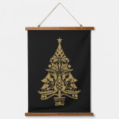 Scandinavische kerstboomversieringen hangend wandkleed (Voorkant)